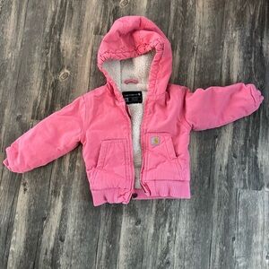 Carhartt Pink Sherpa-Lined Hooded Jacket
